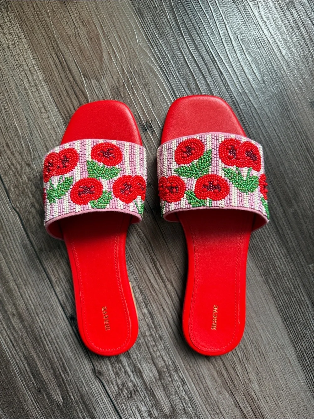 NWT The Fiona Beaded Slide Sandals by Maeve